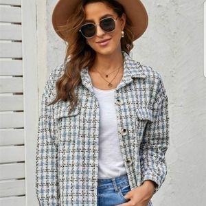 Women's oversized plaid jacket, cardigan, NWOT